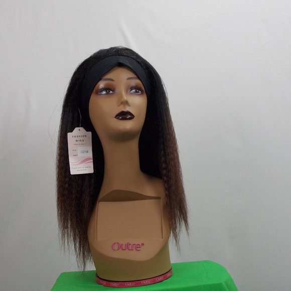 NWT Black Crimped Shoulder Length Headband Wig - Picture 4 of 4